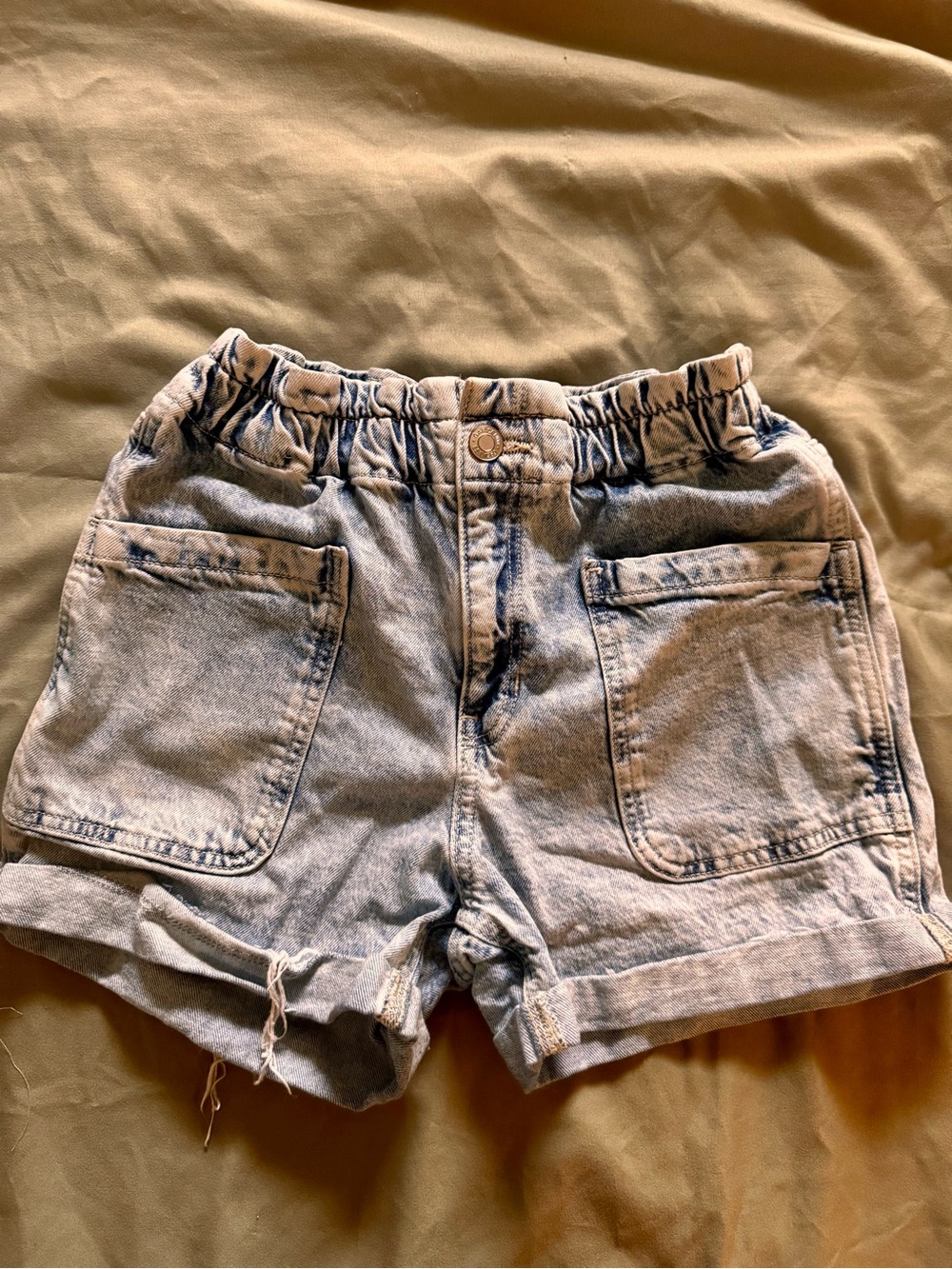 GAP Light Blue Denim Utility Shorts with Front Patch Pockets